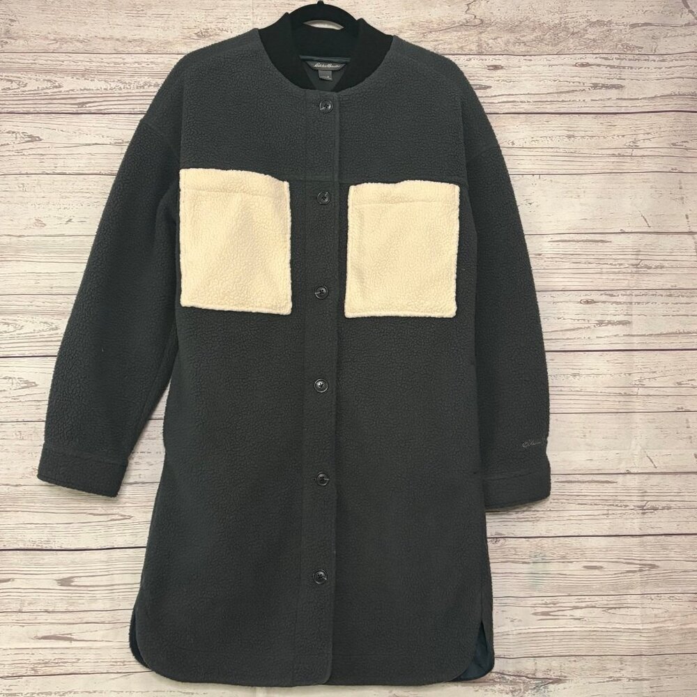 Eddie Bauer‎ Two Toned Fleece Zip Up Trench Small